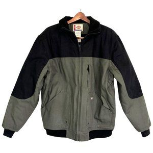 Dickies Men's Green & Black Durable Cotton Work Coat w/ Poly Quilted Liner